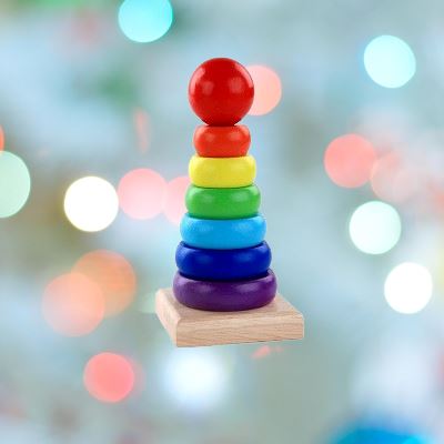 WoodenToys™ - Tour arc - en - ciel - Matériel De Bébé
